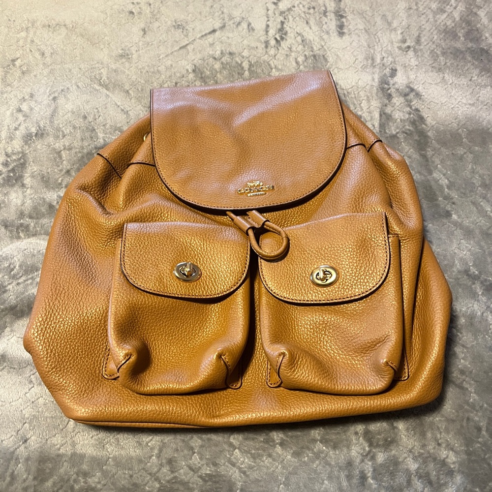 Coach Caramel Leather Backpack